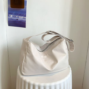 Large Capacity Soft Leather Tote Bag Womens Commuter Bag Single Shoulder Crossbody Bag for Students Class Casual Style