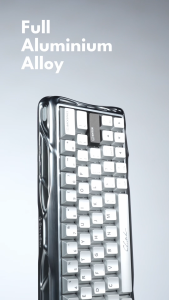 Gravastar Mercury V60 Pro 60% Gaming Hall Effect UFO Magnetic Switch Gaming Keyboard Chrome Silver
