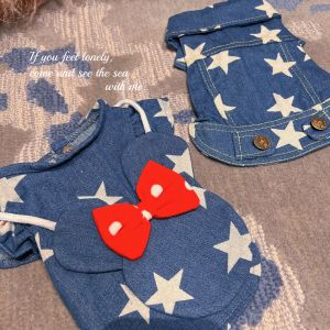 Minnie Dog Jeans Pet Clothes Spring Autumn Style Handsome Couple Teddy Bichon Dog Sweater Cute Fashionable Pet Apparel