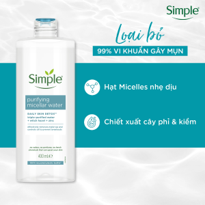 NƯỚC TẨY TRANG SẠCH SÂU DỊU NHẸ - SIMPLE MICELLAR WATER 400ML