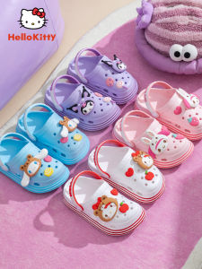 Childrens Holey Sandals Kitty Cat Summer New Anti-slip Slip-resistant Beach Garden Shoes Parent-Child Style Soft EVA Material