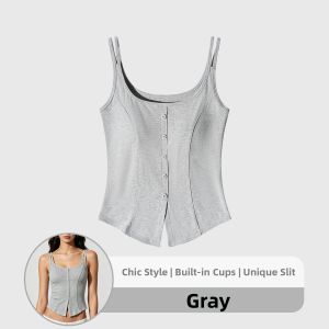 Mooti | Spaghetti Strap Vest with Built-in Bra 1pc