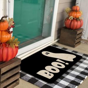 VIKAMA American-Style Halloween Welcome Door Mat Dirt-Resistant and Easy-to-Manage Entryway Rug Holiday Decorative Carpet