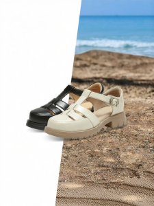 Woven Peep Toe Thick Heel Summer Sandals