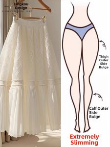 NUMEN BUTTON | Elegant White Princess A Line Skirt