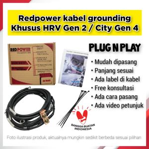 Redpower PNP kabel grounding mobil khusus Honda HRV HR-V Gen 2 / City Gen 4 ground wire kit plug and play