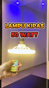 Lampu Kipas Angin AC E27 50W / Lampu LED Kipas Angin Plafon 3 Warna Remote 3 in 1 / Kipas Gantung Ruang Tamu Aesthetic
