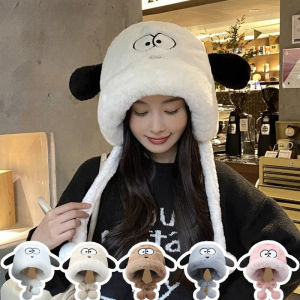 หมวกไหมพรมกันหนาว ลายการ์ตูนน่ารักสำหรับเด็กผู้หญิง หมวกฤดูใบไม้ร่วงและฤดูหนาว อุ่นสบาย สวมใส่สบายๆ ทันสมัยและอเนกประสงค์ ป้องกันหูได้ดี