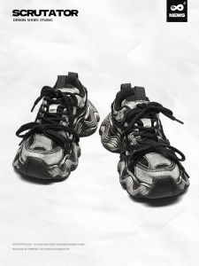 Retro Thick Bottom Dad Shoes Mens Casual Sport Shoes Autumn Winter Heightening Leisure Shoes Observers INS Trendy Brand Worn Color