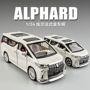 Toyota Alphard Business Car Model Alloy Simulation MPV Desktop Decoration Gift for Boys Children Toy Car Collectible Model