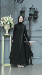 RINA BUSANA - COD - Baju Gamis Abaya Turkey Hitam Polos - gamis hitam elegan dan mewah - gamis terbaru lebaran 2023 - abaya remaja simple elegan - Baju Abaya Terbaru 2023 - Gamis Abaya Hitam Polos Remaja - Gamis Bordir Hitam