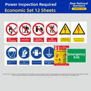 RUIKELAIXIANG | Safety Warnings Wear Hard Hat No Smoking Beware of Electric Shocks No Flames Allowed Wall Stickers