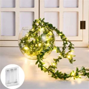 2/5/10M Watermelon Leaf String Light Leaf Wall Leaves for Room Garden Office Wedding Wall Decortion Battery Powered