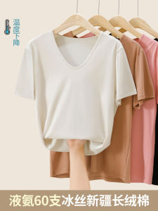 เสื้อยืดคอกลมแขนสั้นผ้าคอตตอนหลวมๆ สำหรับผู้หญิง ทรงหลวม สวมใส่สบาย ระบายอากาศได้ดี ทรงหลวม เสื้อยืดคอกลม