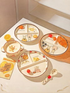 MODERN SWEETHOME | Child Specific Weight Loss Ceramic Compartmental Plate