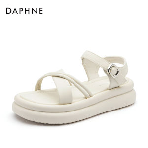 Daphne Sporty Womens Sandals 2025 New Summer Outdoor Wear Black Versatile Comfortable Thick Heel Match Skirt Slippers