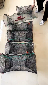 💥Ready Stock💥Crab Crayfish Quality Lobster Catcher Pot Trap Fish Net Bubu Spring Fishing Net Bubu Ikan 弹簧捉螃蟹笼