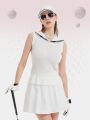 MG Golf Clothing Women's White South Korea Women's Clothing Socialite Noble Golf Fancy Summer Suit High Elastic Sleeveless. 