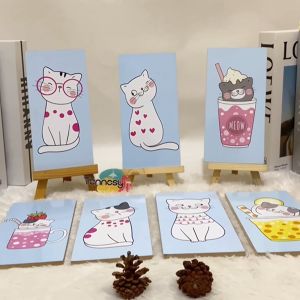 HIASAN DINDING KUCING CUTE WALL DECOR KUCING CAT 10x20CM PAJANGAN KAYU DEKORASI KAMAR RUMAH