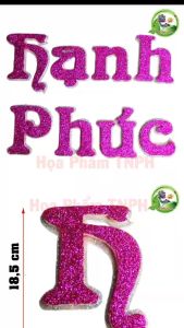 Chữ Hạnh Phúc Bằng Xốp Phủ Nhũ Kim Tuyến Nhiều Màu Lóng Lánh Sang Trọng Tuyệt Đẹp Thích Hợp Trang Trí Lễ Cưới