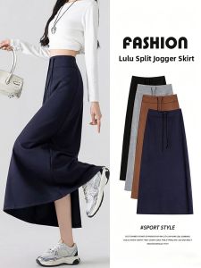 MOYISHA | Elegant High-Waisted A-Line Midi Skirt