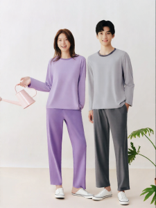 THREEGUN | Couples Warm Cotton Pajamas Loose Mens Antibacterial Static Dissipation Home Clothes Long Sleeve Sleepwear Autumn Winter