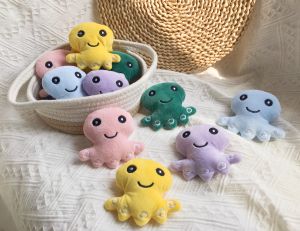 Pet Dog Teeth Grinding Sound Making Toy Cute Little Octopus Little Horse Bichon Small Dogs Cats Boredom Breaker Noise Maker