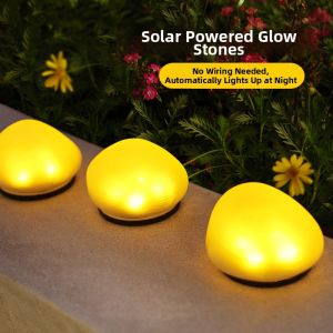 No Brand | Solar Waterproof Decorative Pebble Lawn Light