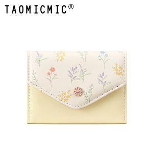 Compact Floral Print Wallet for Women Lightweight Short Style Student Tri-fold Money Clip 2025 New Cute Girl Card Holder
