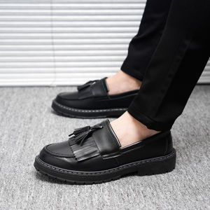 Korea Fashion Loafers For Men: Casual Leather Loafers, Black Leather Shoes, School Shoes Men High School