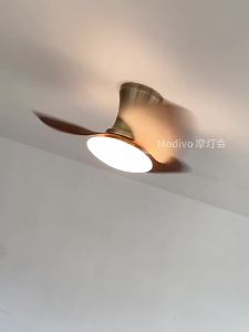 FANCY LAMP CLUB | Modern Master Bedroom Ceiling Fan Light Walnut Wood