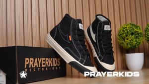 Sepatu Prayekids Ora Reborn High - Black Cream Pria Wanita