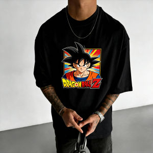 Bandai | New Dragon Ball Anime Goku Round-neck Short-sleeved 2026 Summer American Mens Loose and Breathable Sports Cotton T-shirt