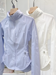 UPF Stand-collar Waist-defining Ice-silk Jacket Moisture-wicking