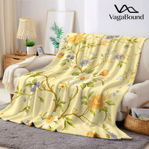 Vintage Floral Flannel Blanket Warm Soft Halloween Christmas Decorative Couch Warm Cozy All-Season Gift