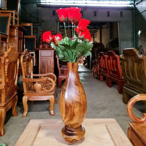Bình hoa decor bình cắm hoa bình hoa gỗ gụ tự nhiên trang trí nhà cửa phòng khách