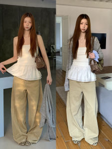 Áo Vest Hở Lưng Không Tay Màu Trắng Cho Nữ Áo Lót Mùa Hè 2025 Dáng Ôm Vừa Vặn Kiểu Dáng Pháp Áo Không Tay Chất Liệu Cotton