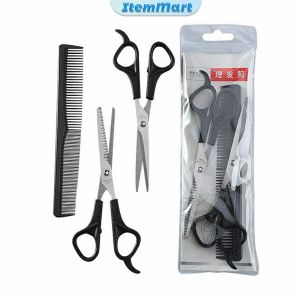 ItemMart 3pcs Hair Cutting Scissors Set Combs Professional Barber Children Styling Hair Tool