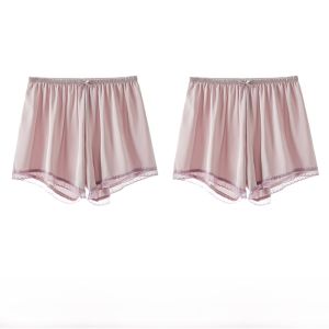 MiiOW | Quần short ngủ lụa băng thoáng khí mùa hè mỏng rộng rãi thoải mái cho nữ quần áo mặc nhà quần áo thường ngày