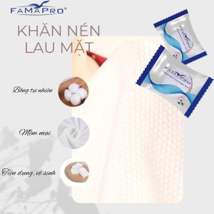 [Hàng cty]Khăn nén hình viên kẹo bỏ túi tiện dụng/khăn nén du lịch bỏ túi/khăn nén viên kẹo Famapro (24*30 cm)