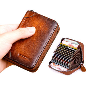 RFID Card holder Men Wallet Casual Wallets High Quality PU Leather Coin Purse Wallet Zipper Card Cases