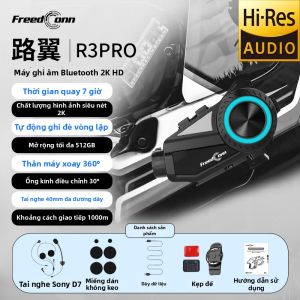 FreedConn | Camera Hành Trình Xe Máy 2K Tai Nghe Bluetooth