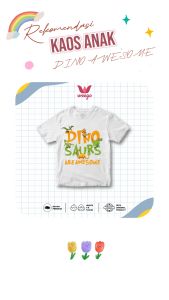 My In Baju Kaos Anak Laki Laki Perempuan Tangan Pendek Usia 1-11 Tahun Kaos Distro Anak Motif Dino Saurus K111