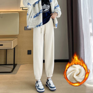 Spring Autumn 2025 Womens Knitted Sport Pants High Waist Street Style Casual Loose Trousers with Pocket Slimming Lantern Pants