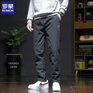 Romon Thickened White Duck down Mens Casual Trousers Detachable Winter Warm Cotton Pants Straight Leg Long Leisure Fashion