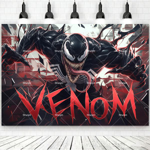 Beast Kingdom | Antihero Venom Backdrop Kids Birthday Decorations Party Supplies Baby Shower Banner Background Photo Shoot Props Boys Favor Gift