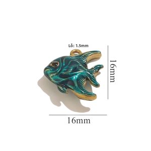 4 Chiếc Mặt Dây Chuyền Cá Biển Mạ Vàng PVD Bằng Thép Không Gỉ Tráng Men Dùng Làm Vật Liệu Tự Làm Vòng Cổ Vòng Tay Trang Sức