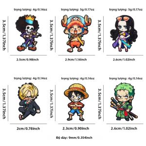 Bandai | Bộ 6 Móc Cài Hình Nhân Vật Hoạt Hình ONE PIECE Phiên Bản Q - Monkey D. Luffy Roronoa Zoro Sanji Brook - Quà Tặng Dành Cho Fan Anime