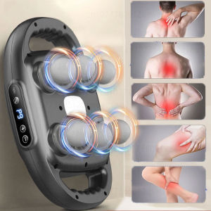 Hailicare Electric Six-head Fascia Massager High Frequency V-ibration Deep Massage with Red Light Therapy Muscle Relaxation Relieve Fatigue Back Leg Neck Shoulder Body USB Charging