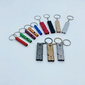 High Decibel Whistle Outdoor Emergency Survival Whistle Match Referee Whistle Stainless Steel Double Pipe Whistle